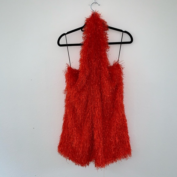 Zara orange fringe halter neck dress XL - Picture 11 of 15